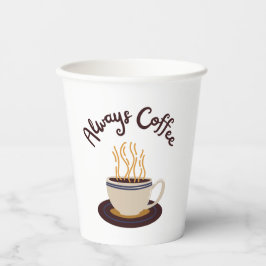 Koffie Streaming altijd warm met witte achtergrond Papieren Bekers