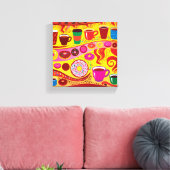 Koffie Swirl en Suiker Rush Canvas Afdruk (Insitu (Woonkamer))