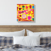 Koffie Swirl en Suiker Rush Canvas Afdruk (Insitu (Slaapkamer))