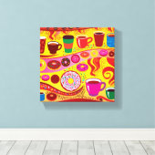 Koffie Swirl en Suiker Rush Canvas Afdruk (Insitu (Houten vloer))