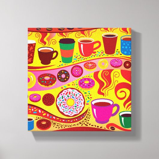 Koffie Swirl en Suiker Rush Canvas Afdruk (Voorkant)