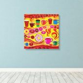 Koffie Swirl en Suiker Rush Canvas Afdruk (Insitu (Houten vloer))