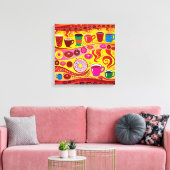 Koffie Swirl en Suiker Rush Canvas Afdruk (Insitu (Woonkamer))