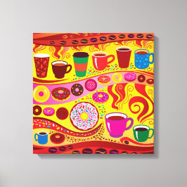 Koffie Swirl en Suiker Rush Canvas Afdruk