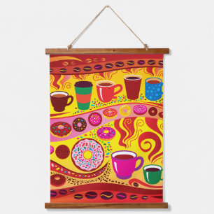 Koffie Swirl en Suiker Rush Hangend Wandkleed