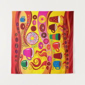 Koffie Swirl en Suiker Rush Wandkleed (Voorkant (horizontaal))