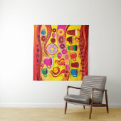 Koffie Swirl en Suiker Rush Wandkleed (In Situ (horizontaal))