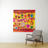 Koffie Swirl en Suiker Rush Wandkleed (In situ)