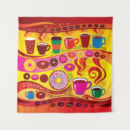 Koffie Swirl en Suiker Rush Wandkleed