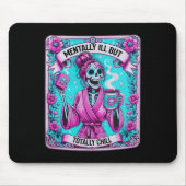 Koffie tarot Kaart geestesziek maar totaal chill Muismat (Voorkant)