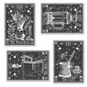 Koffie Tarot Kaarten Sticker (Voorkant)