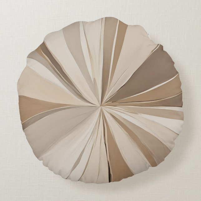 Koffie Taupe AI-kunst  Rond Kussen (Achterkant)