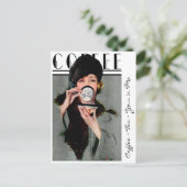 "KOFFIE TEA JE'N ME  MEISJE BRIEFKAART (Staand voorkant)