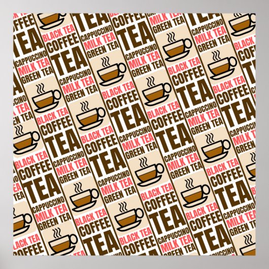 KOFFIE TEA-patroon Poster (Voorkant)