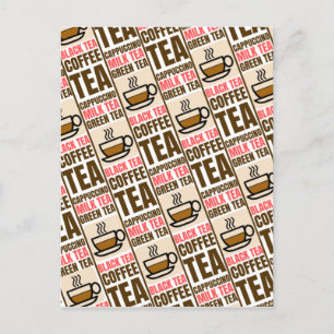 KOFFIE TEA PATTERN, Briefkaart
