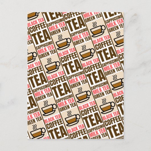 KOFFIE TEA PATTERN, Briefkaart (Voorkant)