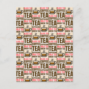 KOFFIE TEA PATTERN, Briefkaart