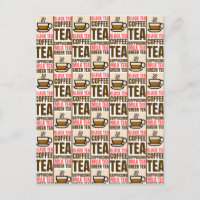 KOFFIE TEA PATTERN, Briefkaart