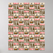 KOFFIE TEA PATTERN, Briefkaart Poster (Voorkant)