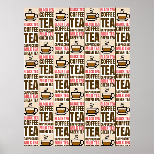 KOFFIE TEA PATTERN, Briefkaart Poster (Voorkant)