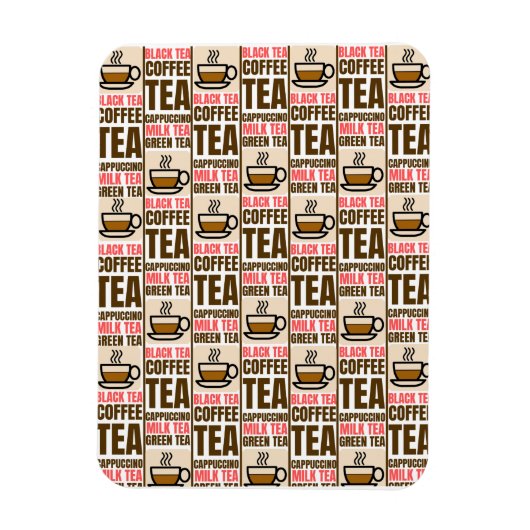 KOFFIE TEA PATTERN, Flexibele fotomagneet Magneet (Verticaal)