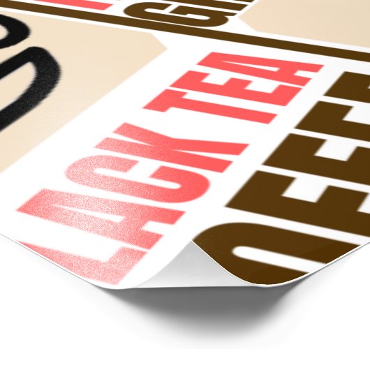 KOFFIE TEA PATTERN, Fotouitbreiding Foto Afdruk (Hoek)