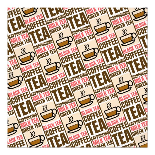 KOFFIE TEA PATTERN, Fotouitbreiding Foto Afdruk (Voorkant)