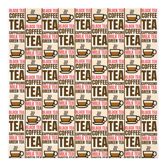 KOFFIE TEA PATTERN, Fotouitbreiding Foto Afdruk (Voorkant)