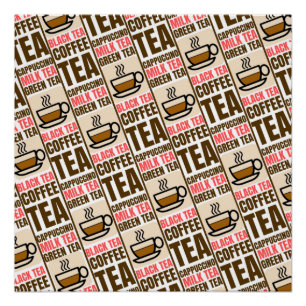 KOFFIE TEA PATTERN, Glanzend Poster