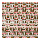 KOFFIE TEA PATTERN, Glanzend Poster (Voorkant)
