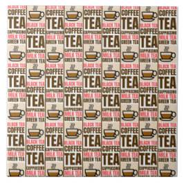 KOFFIE TEA PATTERN, keramische Tegel Tegeltje