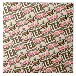 KOFFIE TEA PATTERN, keramische Tegel Tegeltje