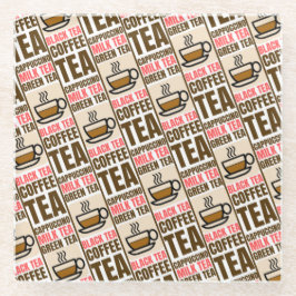 KOFFIE TEA PATTERN, Onderzetter Glazen Onderzetter