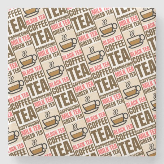 KOFFIE TEA PATTERN, Onderzetter van steen (Voorkant)