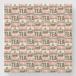 KOFFIE TEA PATTERN, Onderzetter van steen