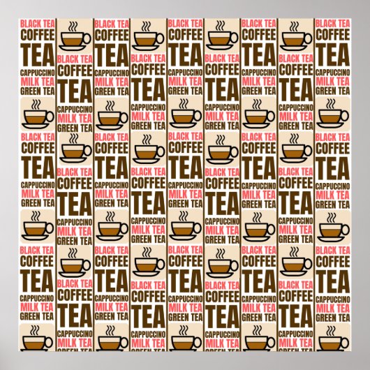 KOFFIE TEA PATTERN; POSTER (Voorkant)