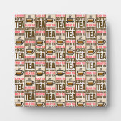 KOFFIE TEA PATTERN, tabletop Plaque met Easel Fotoplaat (Voorkant)