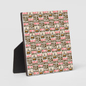 KOFFIE TEA PATTERN, tabletop Plaque met Easel Fotoplaat (Voorkant)