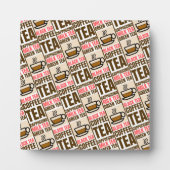 KOFFIE TEA PATTERN, tabletop Plaque met Easel Fotoplaat (Voorkant)