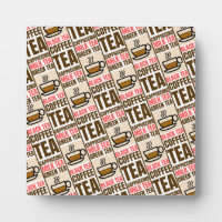 KOFFIE TEA PATTERN, tabletop Plaque met Easel