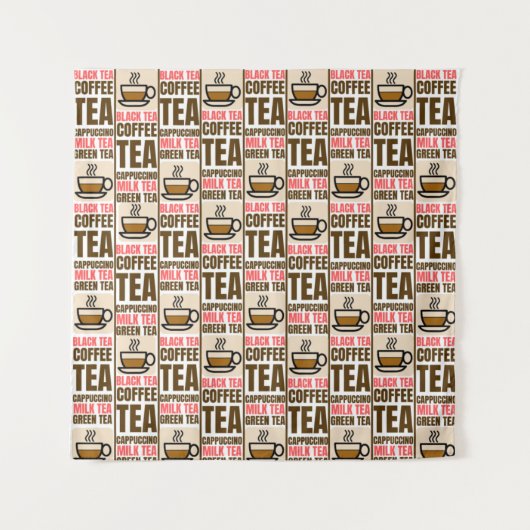 KOFFIE TEA PATTERN, Tapestry Wandkleed (Voorkant)