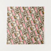 KOFFIE TEA PATTERN, Tapestry Wandkleed (Voorkant (horizontaal))