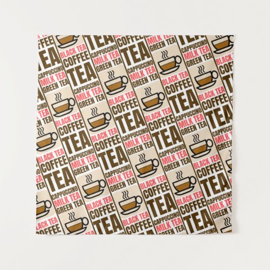 KOFFIE TEA PATTERN, Tapestry Wandkleed (Voorkant)