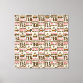 KOFFIE TEA PATTERN, verrekte canvas afdrukken (Voorkant)