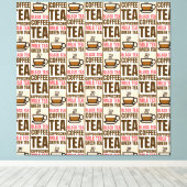 KOFFIE TEA PATTERN, verrekte canvas afdrukken (Insitu (Houten vloer))