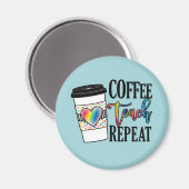 Koffie, teach, herhaal magneet (Voorkant / Achterkant)