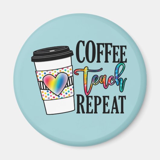 Koffie, teach, herhaal magneet (Voorkant)