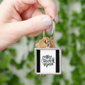Koffie, teach, herhaal sleutelhanger (Hand)