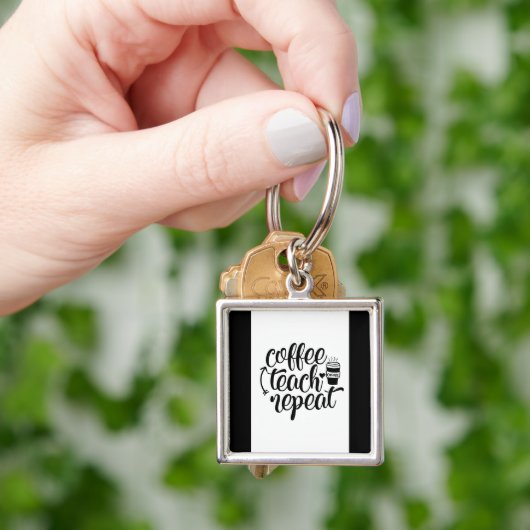 Koffie, teach, herhaal sleutelhanger (Hand)