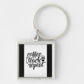 Koffie, teach, herhaal sleutelhanger (Voorkant)